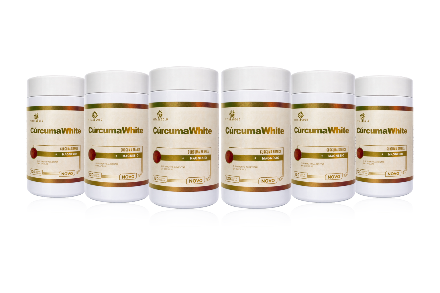 Cúrcuma White – Kit 6 Frascos + Creatina 150g de Brinde